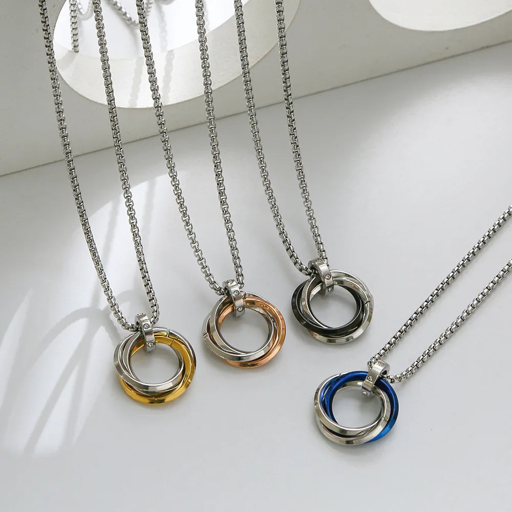SC Hip Hop Stainless Steel Chain Necklace Women Zircon Jewelry Couple Necklace Stainless Steel Necklace Men Punk Sweater Chain