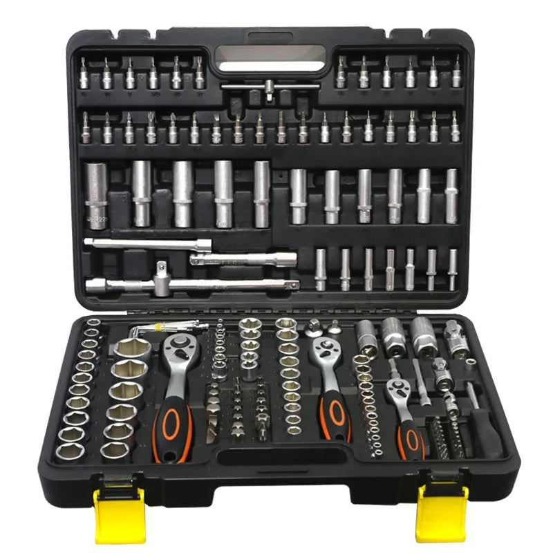 171pcswrench Tool Set With Spanner 1/2"dr3/8"1/4"dr Universal Impact Socket Tool Kit