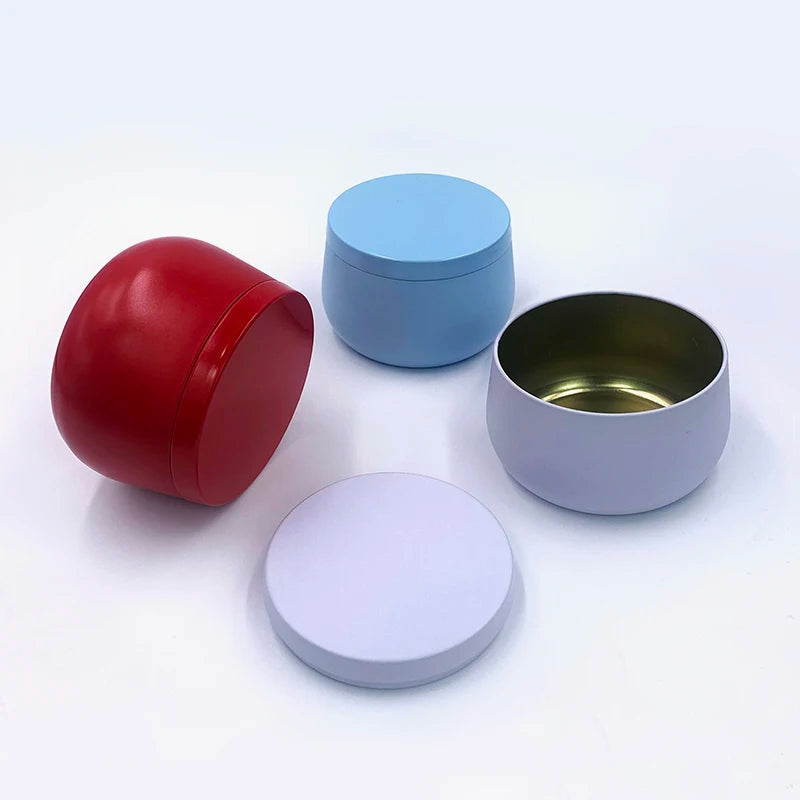 Empty Round Candles Tin Box Travel Tin Can Home Decorations Tins Can Candles Jar with Lid