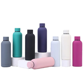 Wholesale Factory Custom 500ml Rubber Paint Stainless Steel Small Mouth Thermo Sport Water Bottles Canteen Vacuum Bottles
