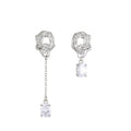 Irregular Pleated Korean Version Sterling Silver Earrings Asymmetric Luxury Small Group Wedding Party Gift Accessories