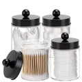 Bathroom Glass Storage Organizer Holder Canister Apothecary Jars for Cotton Swabs Rounds Balls Makeup Sponges