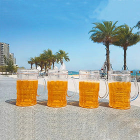 Reihey Classic Beer Stein Glasses With Thick Bottoms and Handles and Root Beer Float Glasses