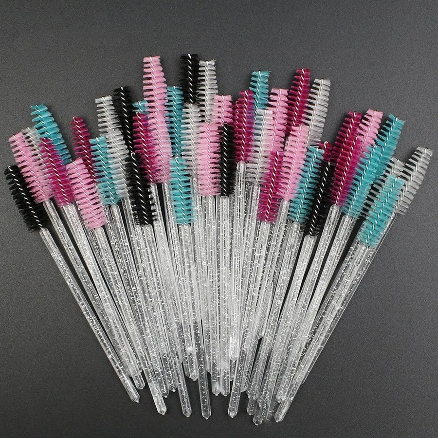 Disposable Eyelashes Brushes Shiny Crystal Eyebrow Applicator Mascara Wands Lash Extension Supplies Wholesale Lashes Accessories