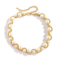 Fashionable Oyster Pearl Necklace Freshwater for Women Collares Para Mujer Wholesales 18K Twist Rope Chain Necklace