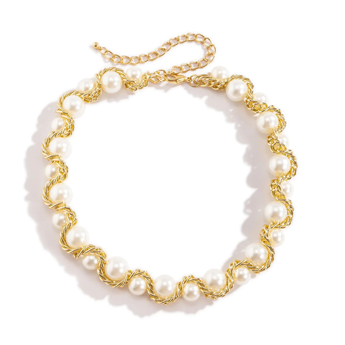 Fashionable Oyster Pearl Necklace Freshwater for Women Collares Para Mujer Wholesales 18K Twist Rope Chain Necklace