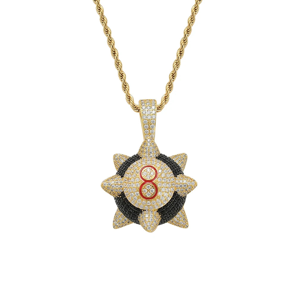 CN212  Brass Zircon Pendant Iced Out Cubic Zircon Necklace Hip Hop Gift Jewelry Bling Bling