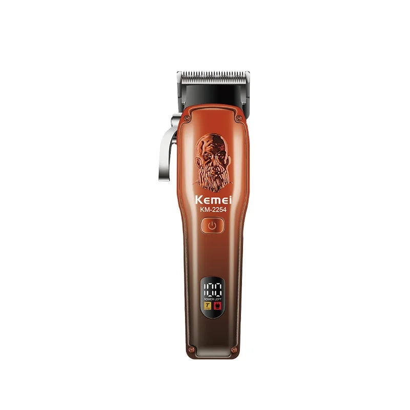 KEMEI LCD Display Electric Cordless Hair Trimmer Km-2254 Professional Barber Hair Clipper Magnetic Motor Clipper
