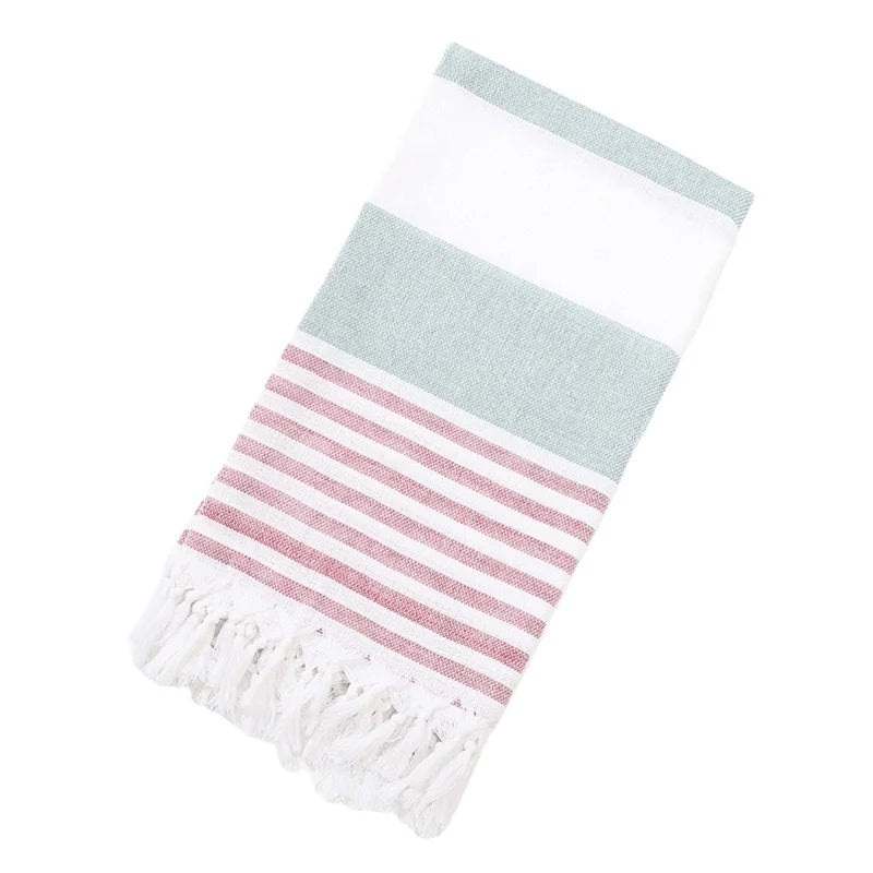 Striped Sand Free Eco-Friendly Bath Beach Hammam Towel Quick Dry Peshtemal Throw Foua Blanket Turkish Cotton Tassel Adult