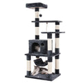 Factory Cat Scratching Post 143 cm High Multi-Tier Cat Tree With 4 Scratching Posts 2 Platforms Hammock Cave