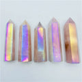 Wholesale Natural Aura Rose Quartz Point Wand Aura Crystal Tower for Decoration