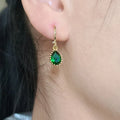 EC1824 Tiny Little CZ Cubic Zirconia Drop Earrings Delicate Jewelry Gold CZ Teardrop Bezel Huggie Earrings for Ladies