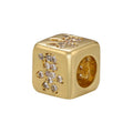 7.5mm Brass & Gold Plated Square Spacer CZ Bead for Boy& Girls Bracelets Jewelry Making Supplies Wholesale