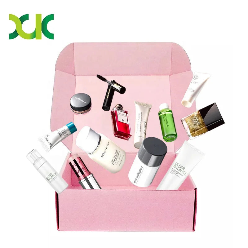Eco Friendly Custom Logo Pink Cosmetic Skin Care Shipping Boxes 16x12x6 Fashion Make up Lipstick Mailing Paper Box for Packaging