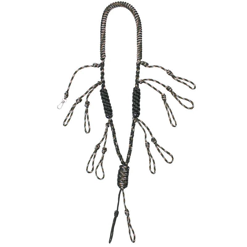 12 Adjustable Loops Waterfowl Hunting Paracord Game Call Lanyard for Predator