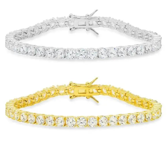 Tennis Bracelet 925 Silver Mossinate Diamond Women Men 2024 New Style Tennis Chain with Light Blue Stones.