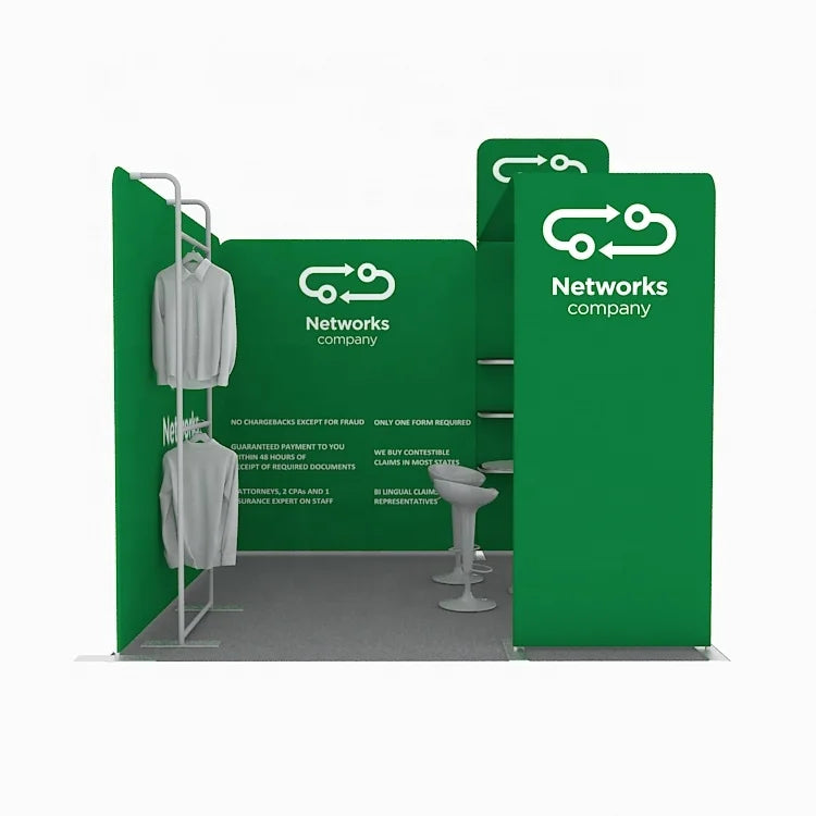 Modular 10x10 Aluminum Frame Trade Show Booth Display with Cloth Hanging Pillow Case New Design Fabric Backdrop for Exhibitions