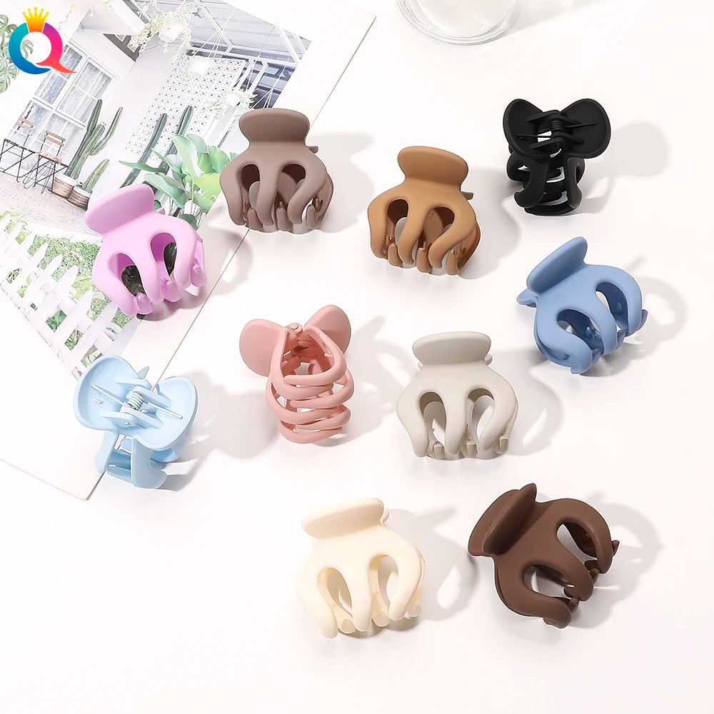 QIYUE 2 Inch Matte Pumpkin Plastic Claw Hair Clip Daily Use Girl Hair Accessories