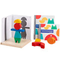 Montessori Children Wooden Building 3D Stereo Projection Space Block Shadow Pairing Game Educational Logic Toys for Kids