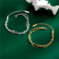 Three-layer Snake Bone Chain Bracelet 925 Sterling Silver Gold Plated Beads Chain Bracelet for Women