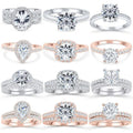 Free Shipping Jewelry Envio Gratis a Usa Espana 925 Sterling Silver Couple  Zircon Engagement Wedding Band Ring