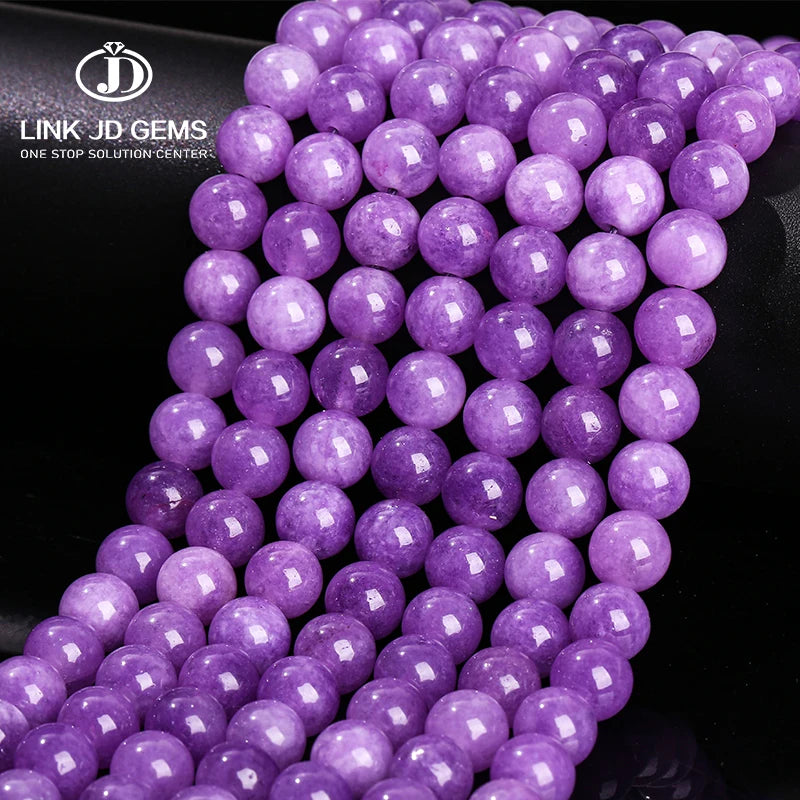 High Quality Natural Chalcedony Purple Agate Gemstone Loose Beads DIY Bracelet Necklace Jewelry Design LINK JD GEMS CNAS