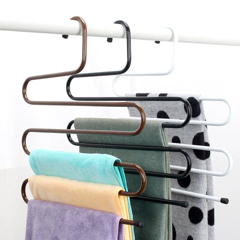 X8299 Multifunctional Metal Pants Rack Hanger Iron and Cloth Clothes Display Stand for Wardrobe Use