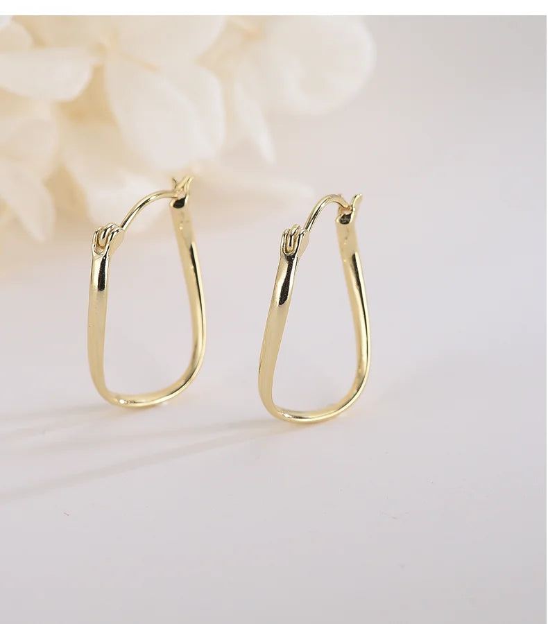 French Style Silver 925 Gold Plated Hoop Earrings for Women