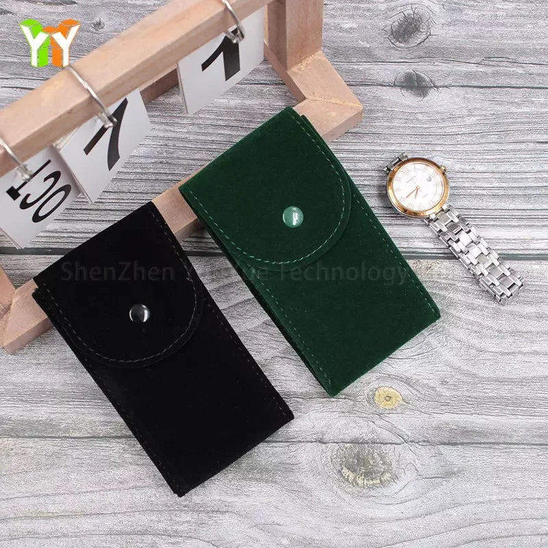 Portable Velvet Watch Pouch Watch Storage Bag and Organizer Suede  Watch Travel Case for Men and Women
