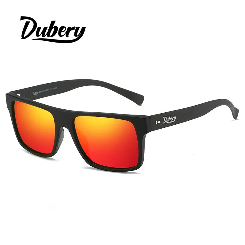 DUBERY D500 Good Quality Square Carbon Fiber Sunglasses Men Classic Polarized Sunglasses Male Mirror Driving Shades Gafas De Sol