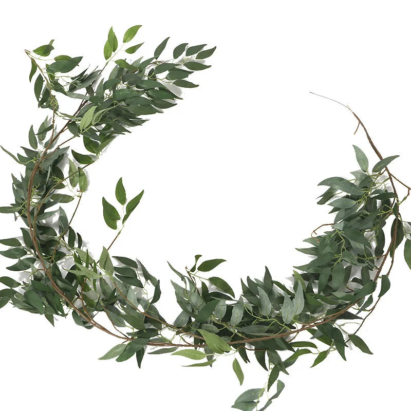 Factory Direct Silk Artificial Willow Leaf Vine Greenery Wedding Decoration Flowers Advantage Material