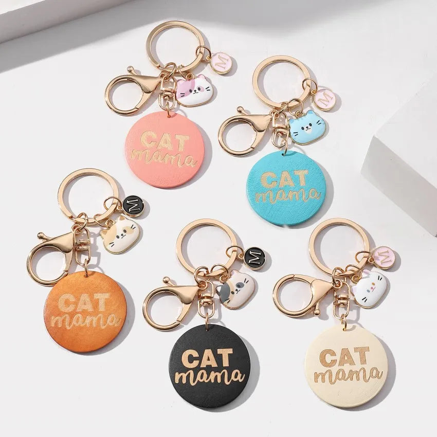 Wholesale Cat Mama Creative Anime Design Lightweight Alloy Metal Keychain Pendant Bag Accessories