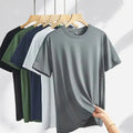 OEM Wholesale 95% Cotton 5% Elastane Men's Slim Fit Tee Shirt Longer Drop Round Neck Muscle Fitness Mens Gym T-shirts