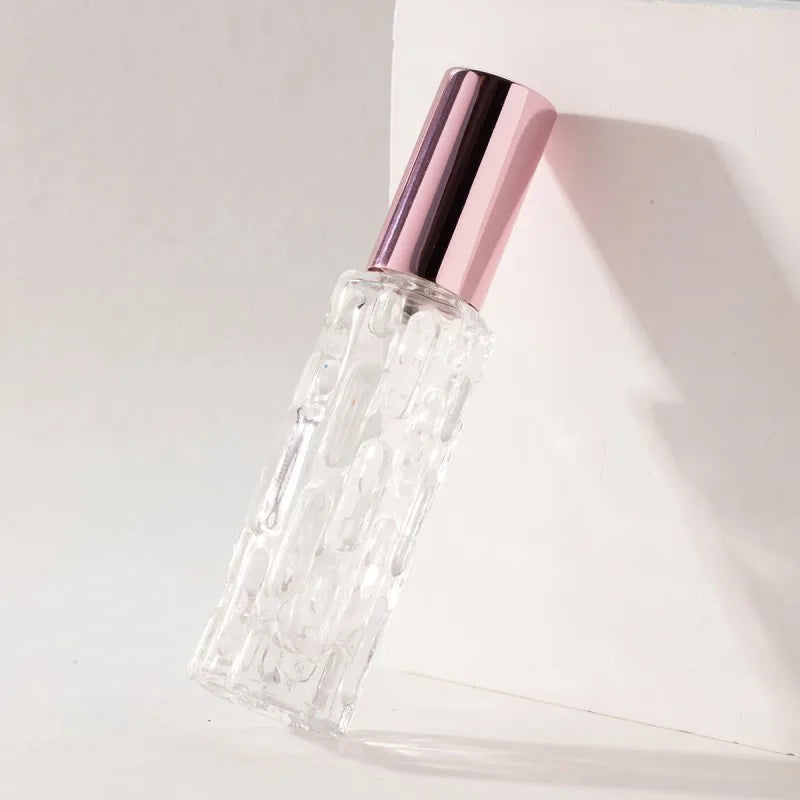 Wholesale 10ml Empty Transparent Refillable Portable Pocket Glass Spray Perfume Bottle for Perfume with Rose Gold Sprayer