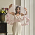 YouLaPan Luxurious Single-layer Transparent Mesh Bridal Veil with High-quality Lace Trim Hair Comb Not Included M115