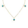 Simple Design 18k Gold Plated 925 Sterling Silver Turquoise Mini Bezel Necklace Jewelry