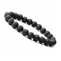 Wholesale Fashion Custom Womens Cylinder Natural Volcanic lava Stone Orthodox Rock Personalized Bead Bracelet Bulk MegaBDM
