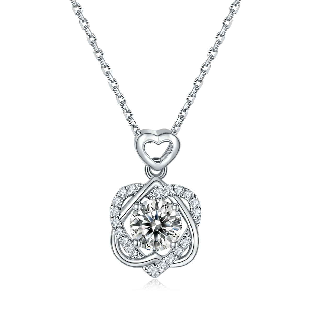 Messi Jewelry JS060  Popular Fashion Moissnaite Ruby Sapphire  925 Silver Necklace