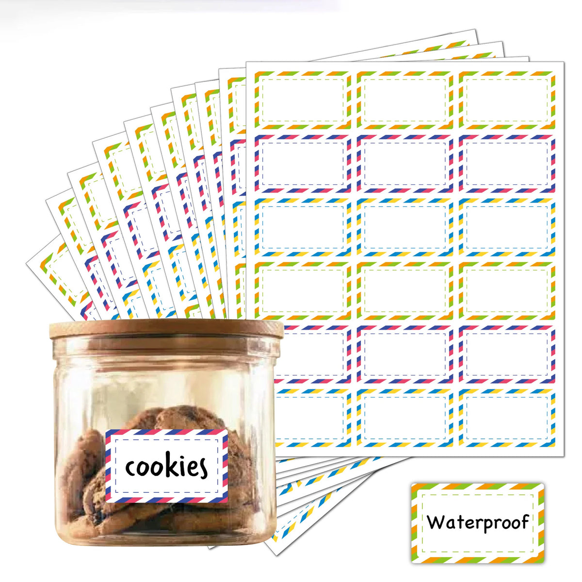Custom Shape Vinyl Waterproof Adhesive Stickers for Household Products Spice Bottles Food Storage Aromatherapy DIY Writable