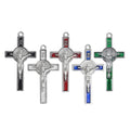 Small Size 39x21mm Catholic St Benedict Crucifix Rosary Making Black White Red Blue Cross Pendant