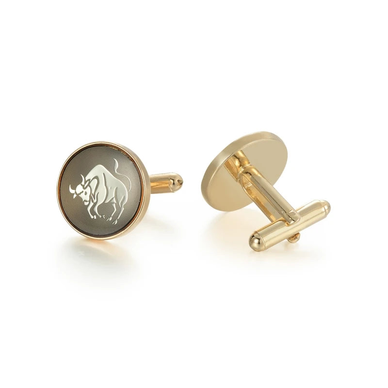 Daili Gold Cufflinks for Men-Luxury Custom Wedding & Anniversary Party Gift Set Fashion Jewelry Accessories