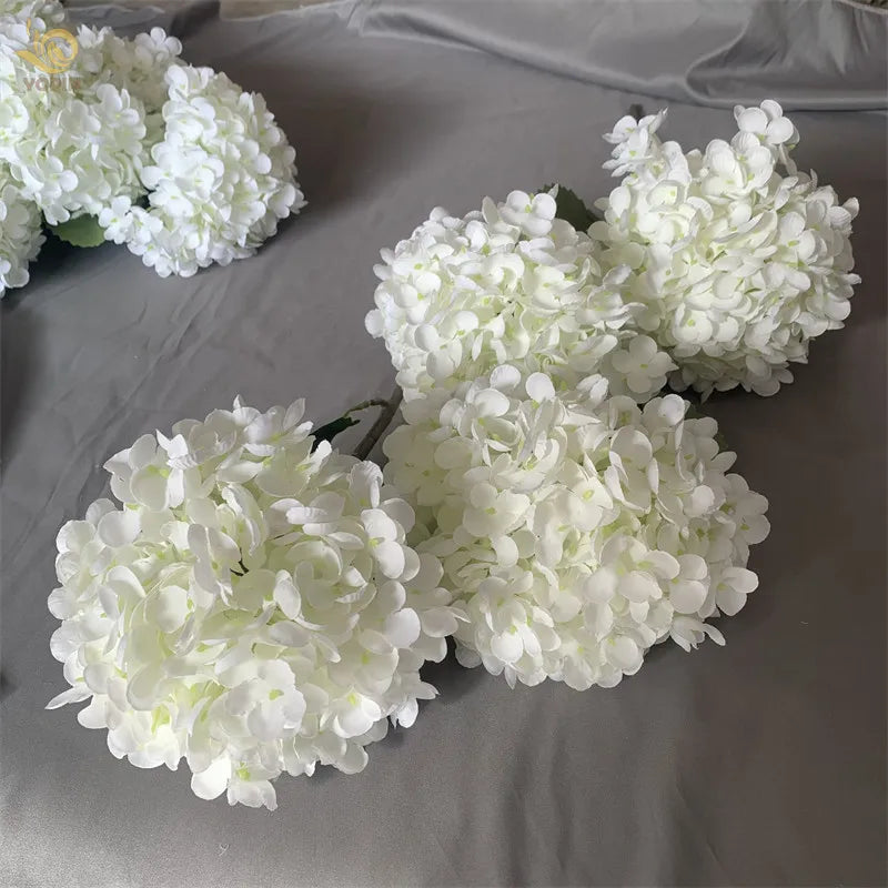 YOPIN-153 Wholesale Artificial Silk Flowers White Single Hydrangea