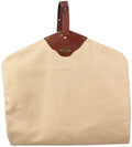Ruthbag White Stylish Cotton Canvas Duffel Garment Bag with Leather Handle Trim Zipped Suit Carrier 20L Durable Storage