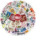 2024 New 50PCS Cool Chinese Zodiac Stamp Collection Vintage Postage Dragon Sticker