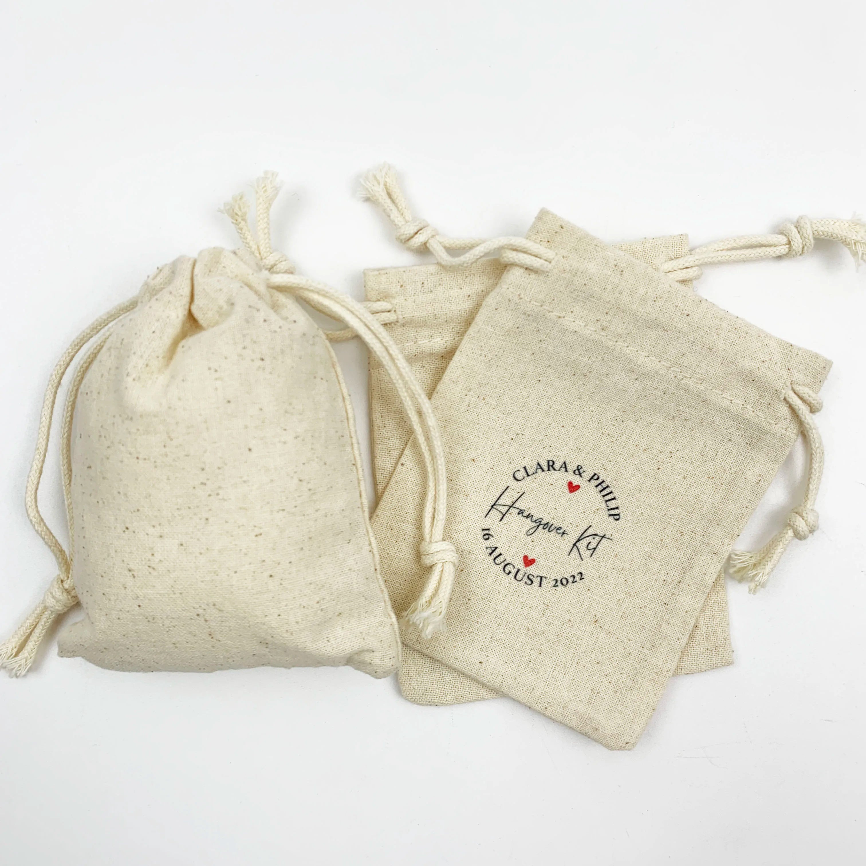 Eco- Friendly White Bags Cotton Drawstring Pouch Custom Logo Packing Storage Jewelry Bracelet Cotton Drawstring  Dust Bag Small