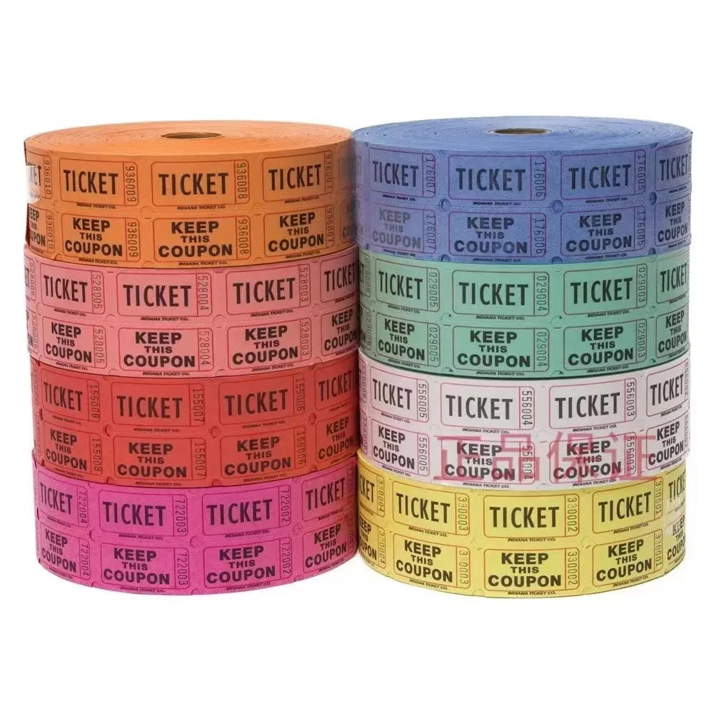 Custom Barcode Logo Printed 180g Lottery Redemption Tickets for Game Machines 500pcs Mobile Phone Earphone Accessories
