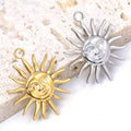 Stainless Steel Trendy 3D Sun Face Pendant Men Women Pendant 18k Gold Fashion Pendants for Jewelry Making (SZ094)