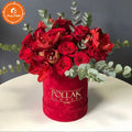 Hot Custom Stamping Logo Luxury Preserved Rose Flower Boxes Packaging Suede With Valentine's Gift Velvet Flower Packaging Box