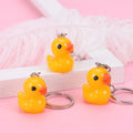 Cute Cartoon Toy Women Bag Accessories Resin Little Yellow Duck Pendant Keychains