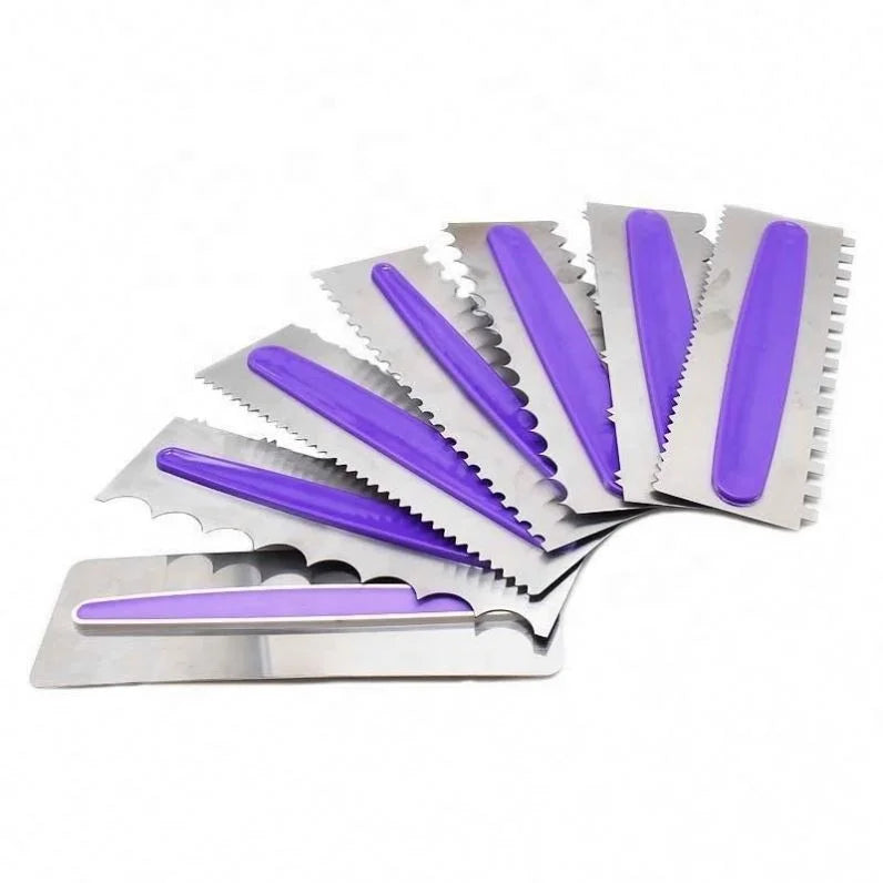 Hot Sale Stainless Steel Cake Tools Cakes Polisher Cake Scraper With Multiple Patterns